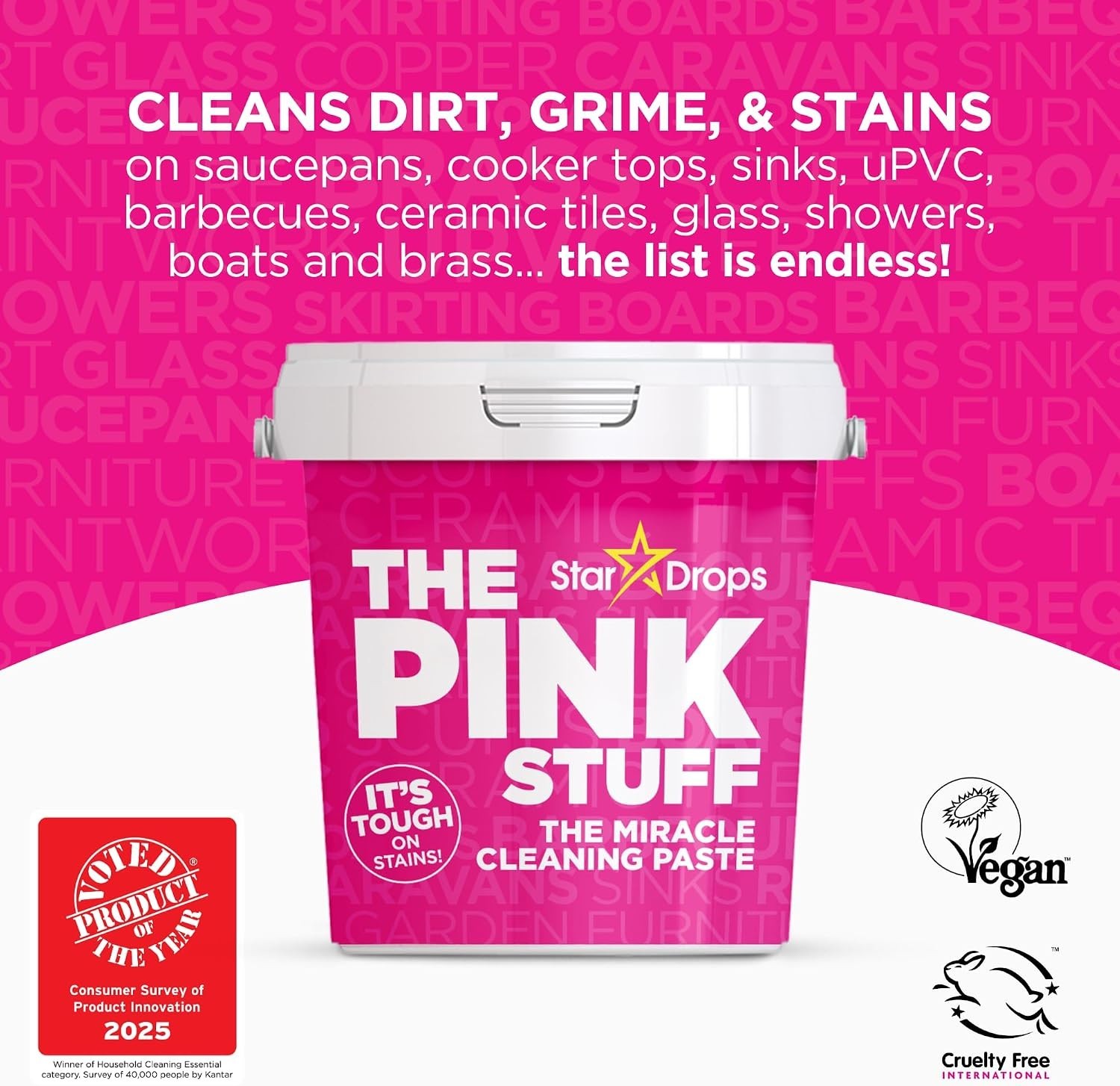 Stardrops The Pink Stuff Miracle Cleaning Paste 850g Multi Purpose Cleaner
