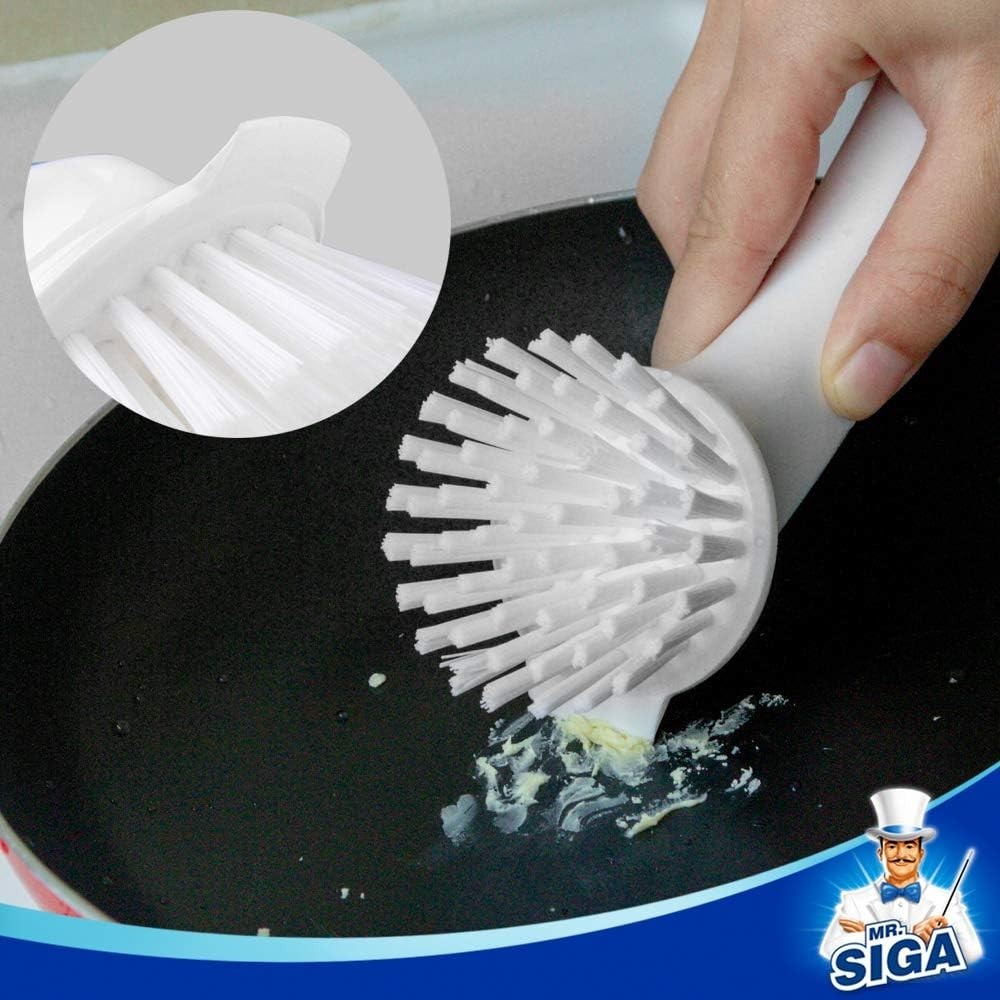 Pot and Pan Cleaning Brush, Dish Brush for Kitchen, Lake Blue, Pack of 2