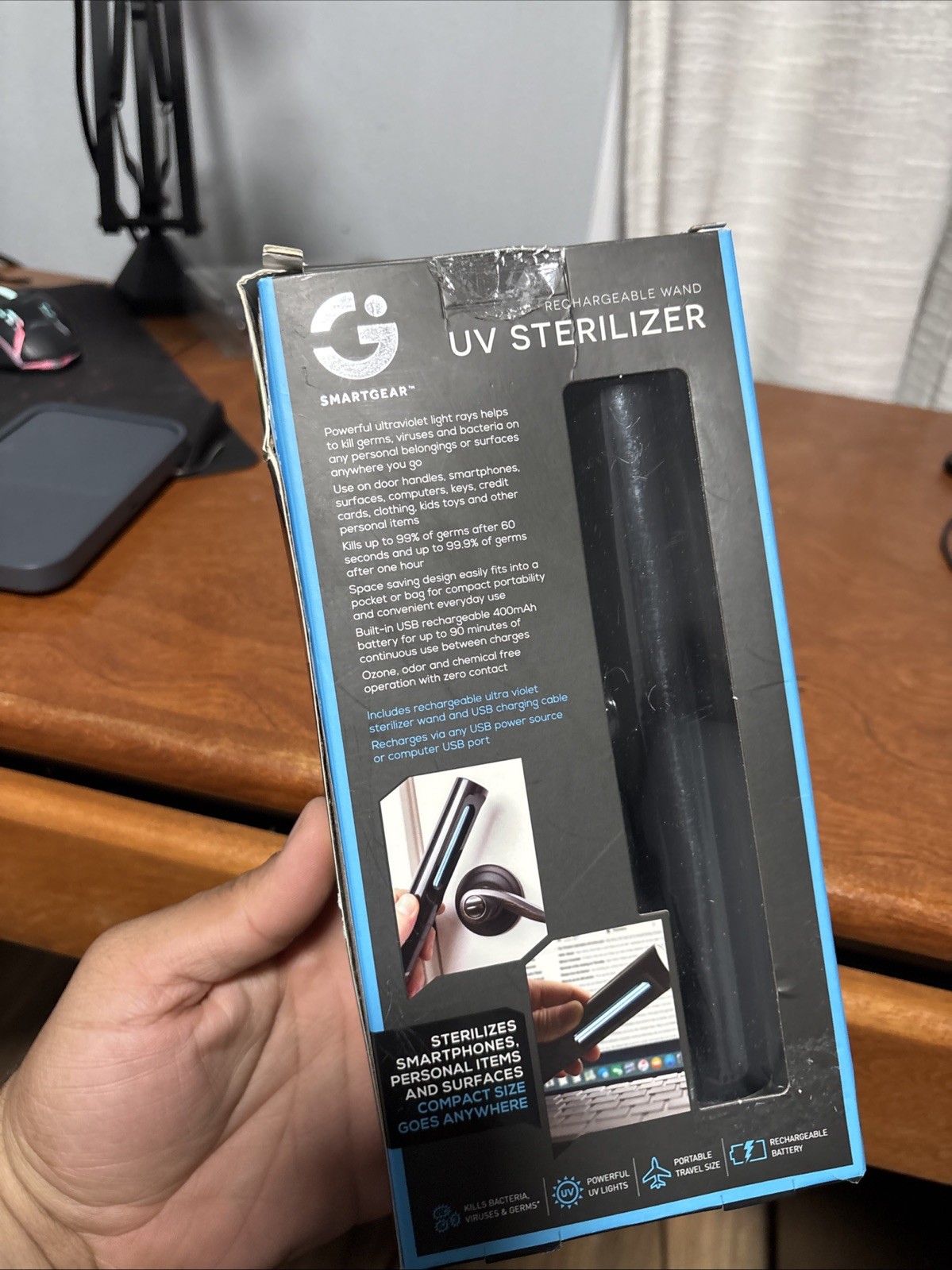 Smartgear Led Sterilization Wand New In Box Eliminates 99.9% Germs And Bacteria