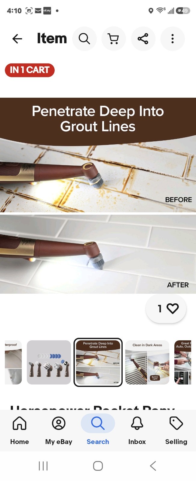 Horsepower Pocket Pony GOLD AS-SEEN-ON-TV Cordless Waterproof Power Scrubber