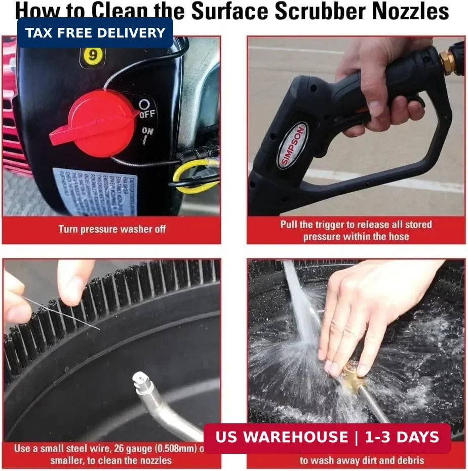 Simpson Cleaning Universal 15″ Steel Pressure Washer Surface Cleaner for Cold Wa