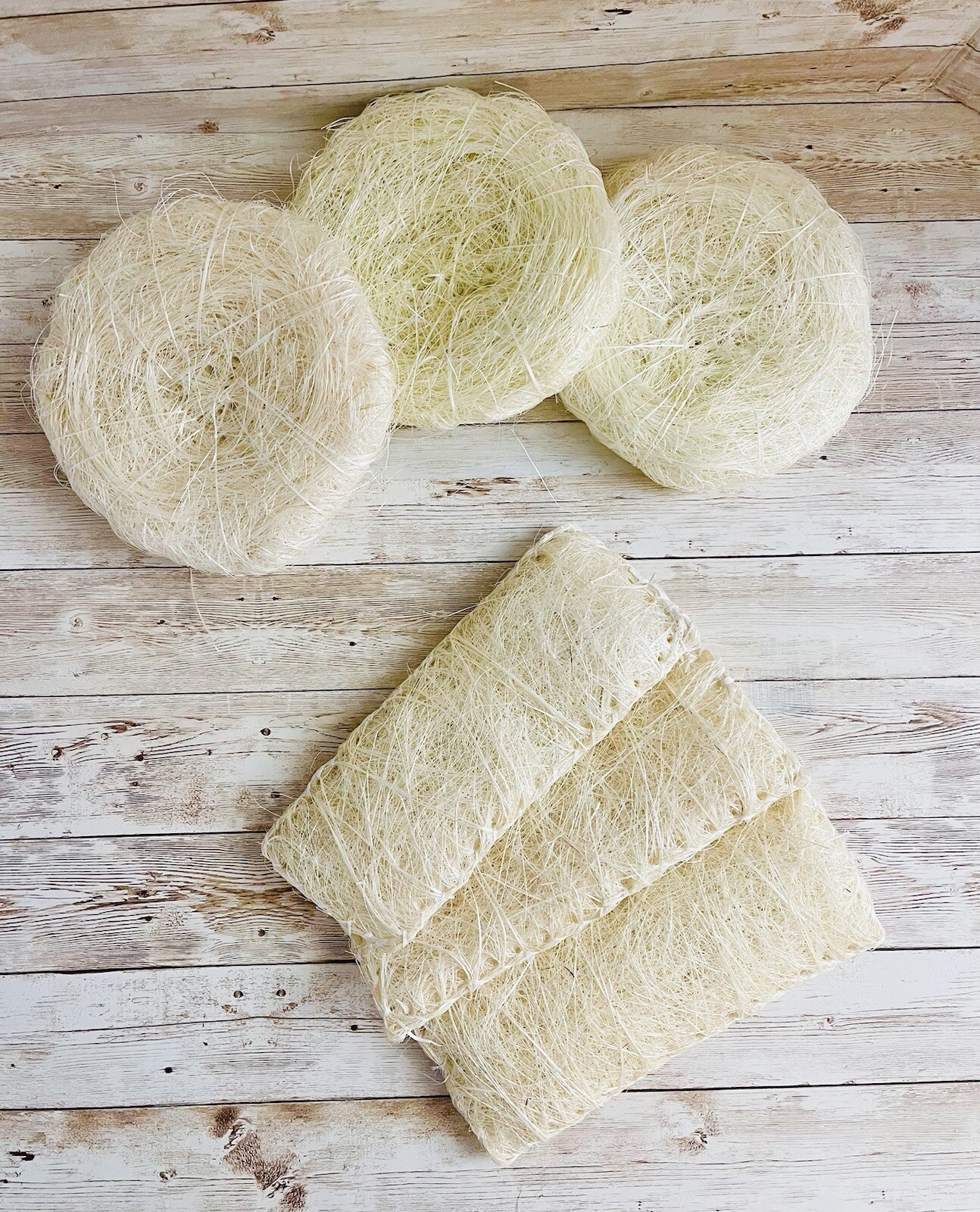 6x Estropajo De Ixtle Mexicano Ixtle Scourer Body Scrub 100% Natural Fibers
