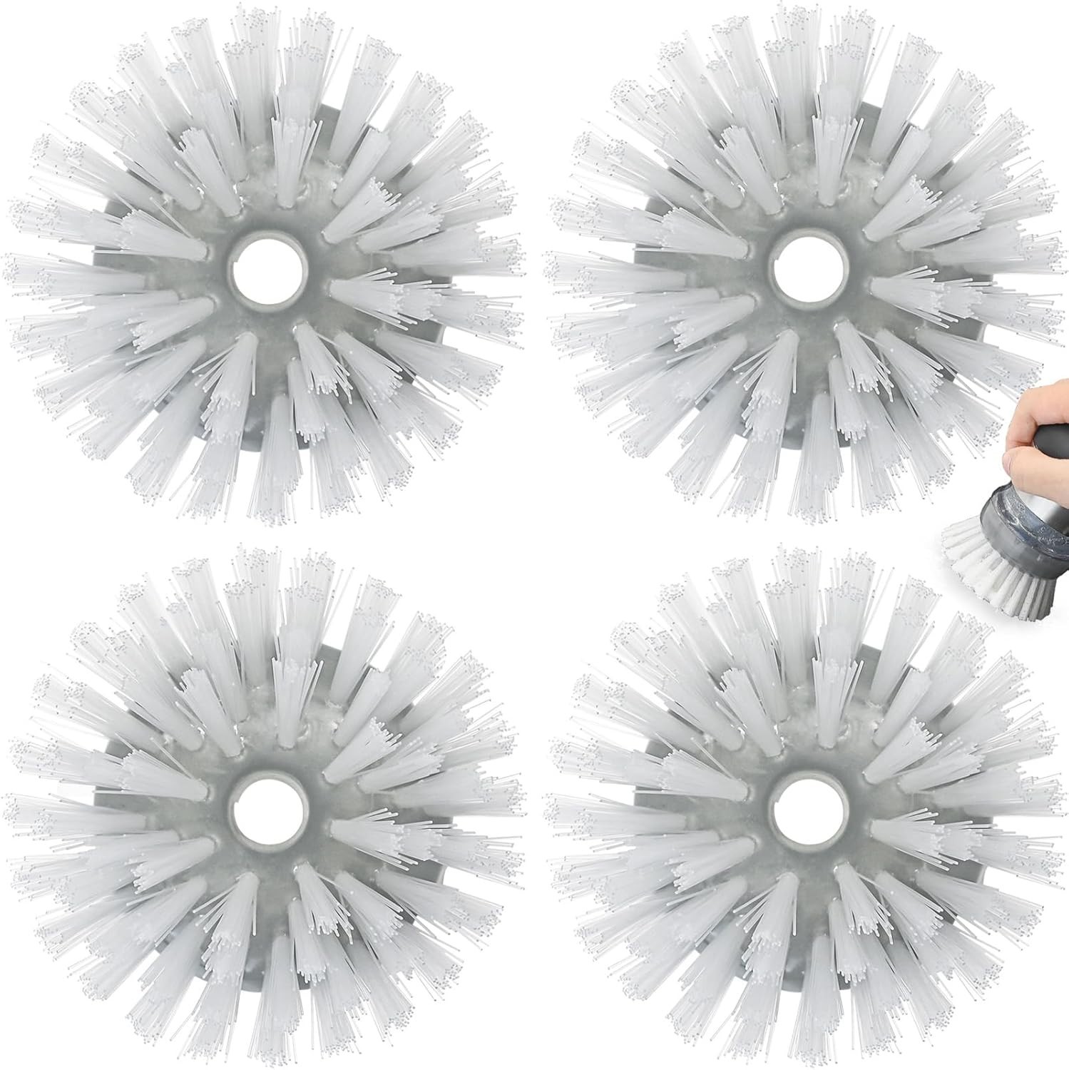4-Pack OXO Steel Palm Brush Replacement Refills, Dish Soap Dispensing Brush Head