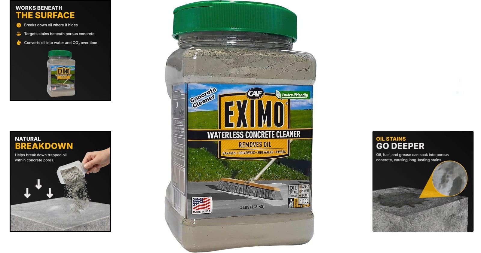 Waterless Concrete Cleaner, Oil Stain Remover for Asphalt, Driveway, Garage F…