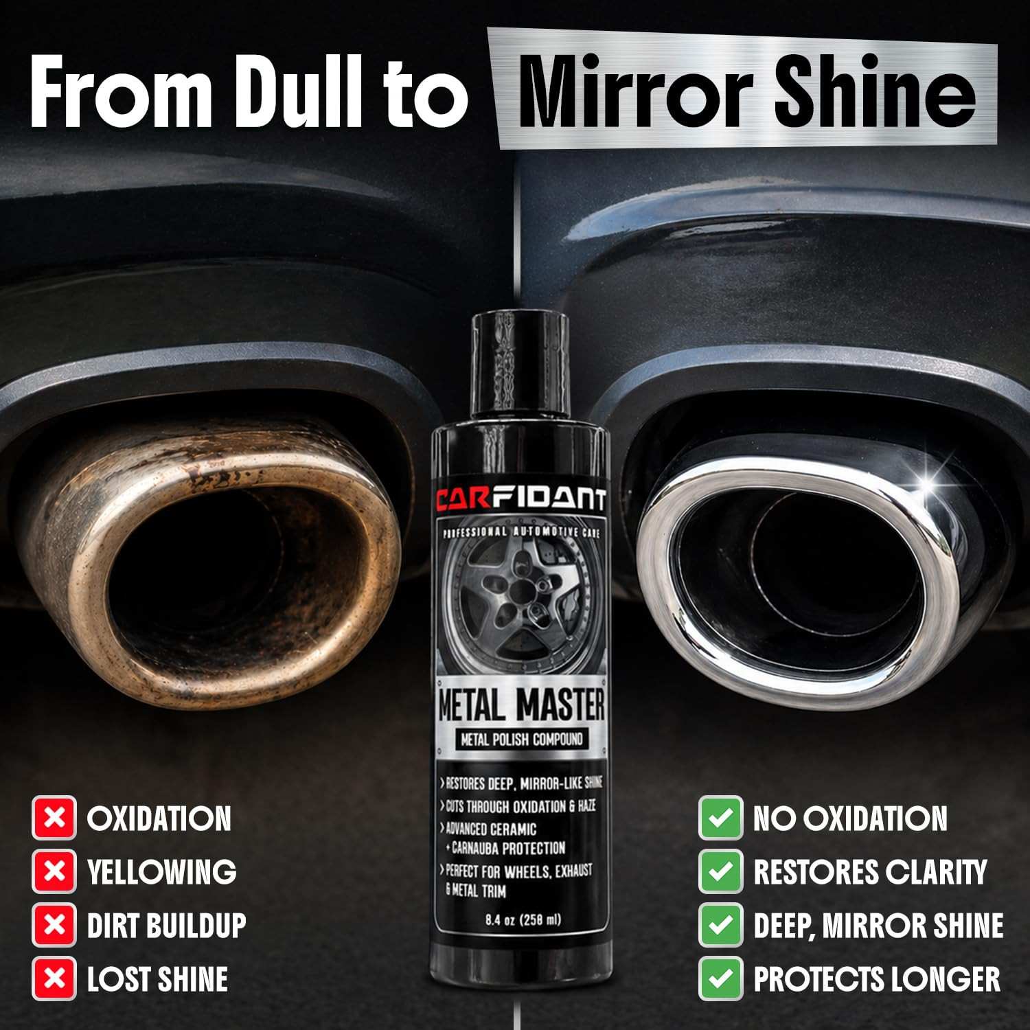 Metal Polish Kit with Applicator Pad – Restores Shine & Removes Oxidation on Chr