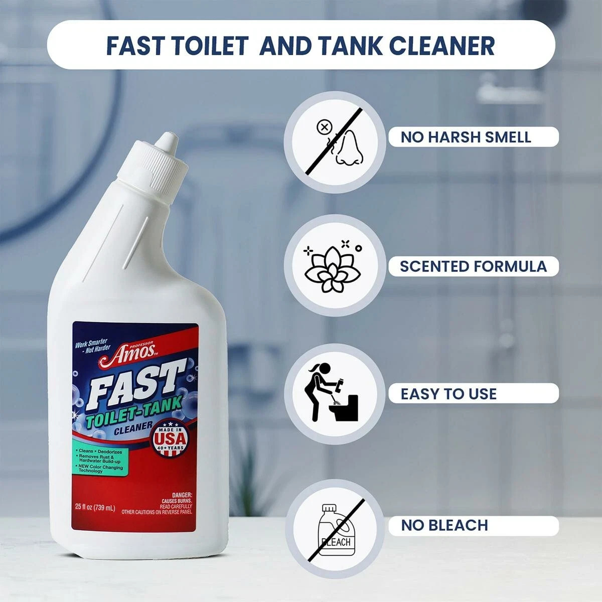 Professor Amos FAST, Toilet & Tank Concentrate Cleaner 33 oz Eucalyptus Mint