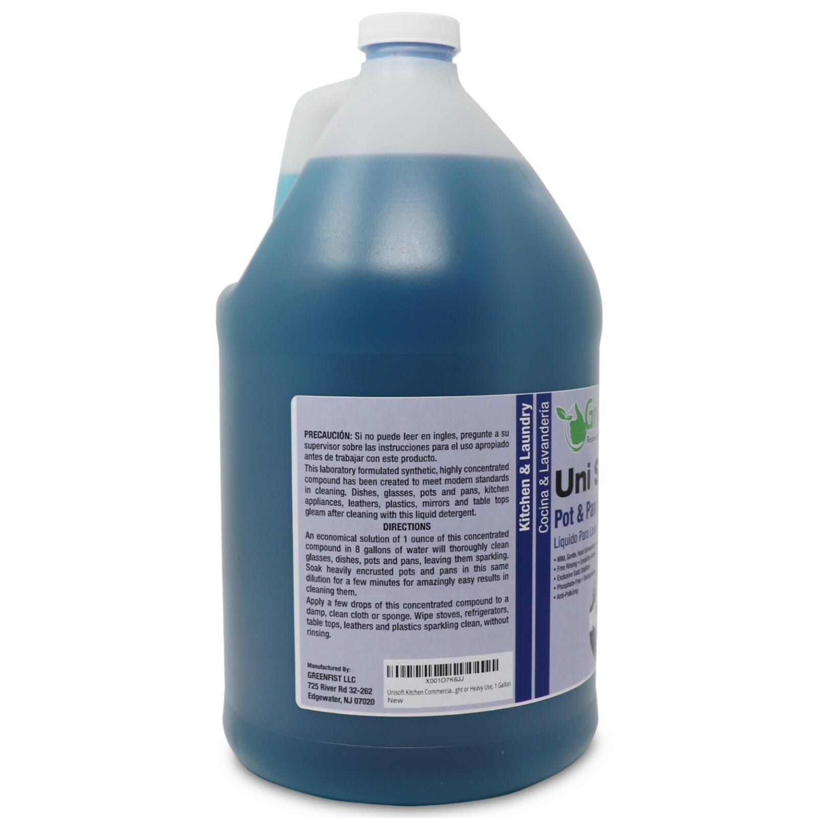 Unisoft Professional Hand Dish Detergent Soap Kitchen Pot & Pan Liquid ,1 Gallon
