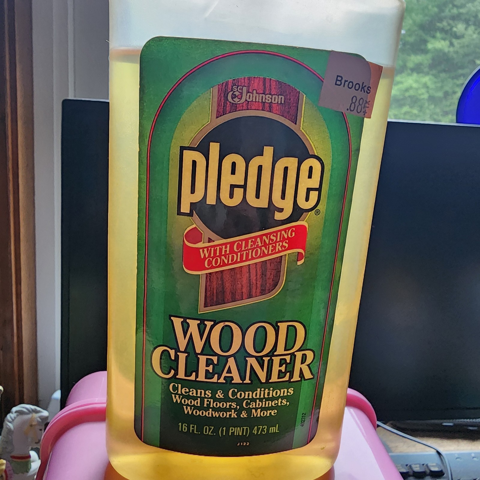 Vintage 1994 Pledge Wood Cleaner Liquid 80% Full 16 Fl Oz
