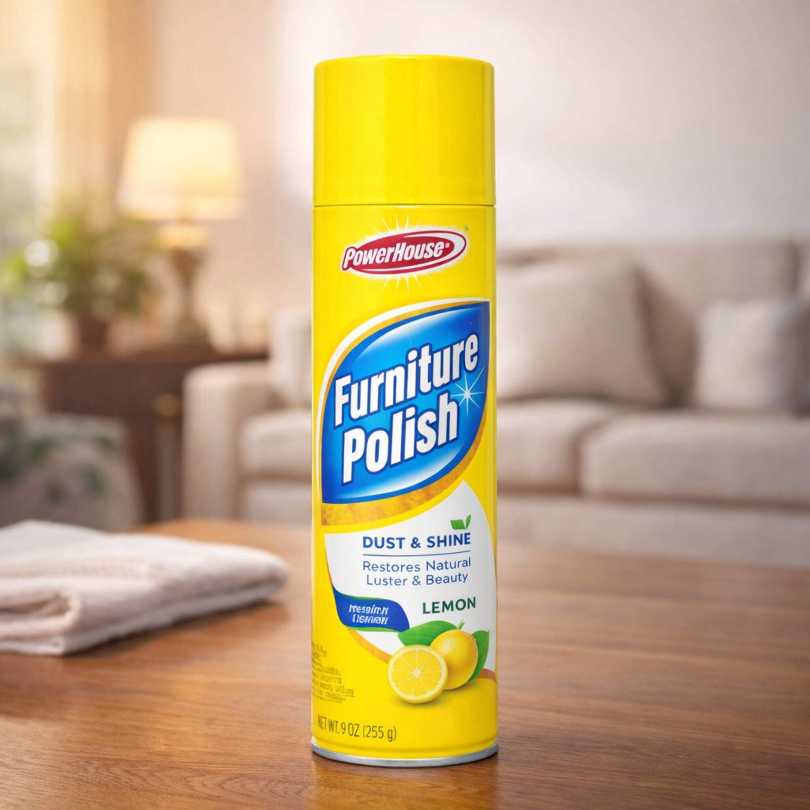 9oz Furniture Polish Spray: Dust Shine Restores Wood Luster Lemon Scent