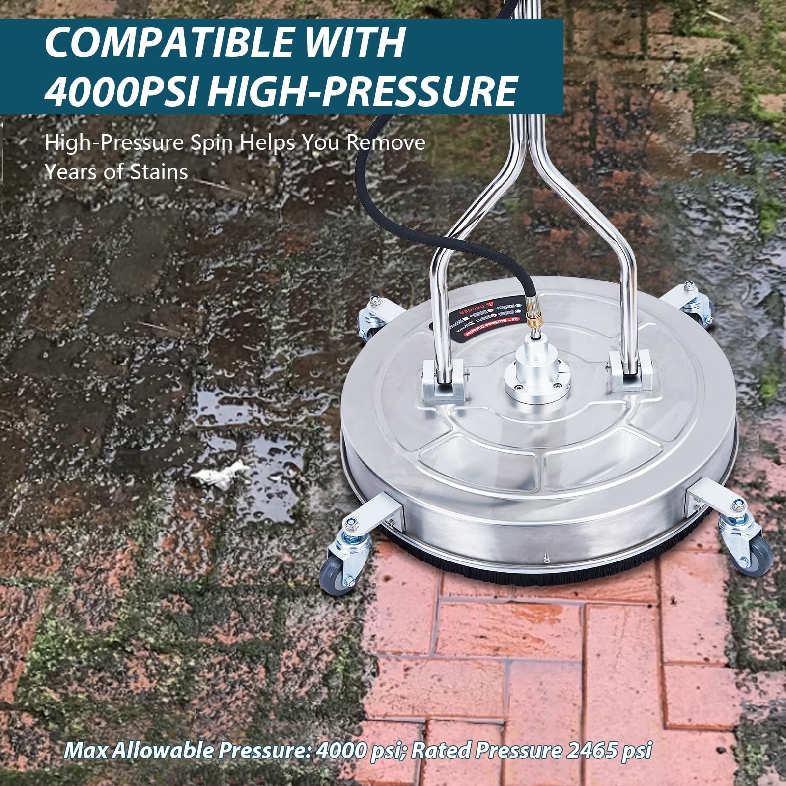 24″ Pressure Washer Attachment with Wheels | 4000 PSI, Quick Connect