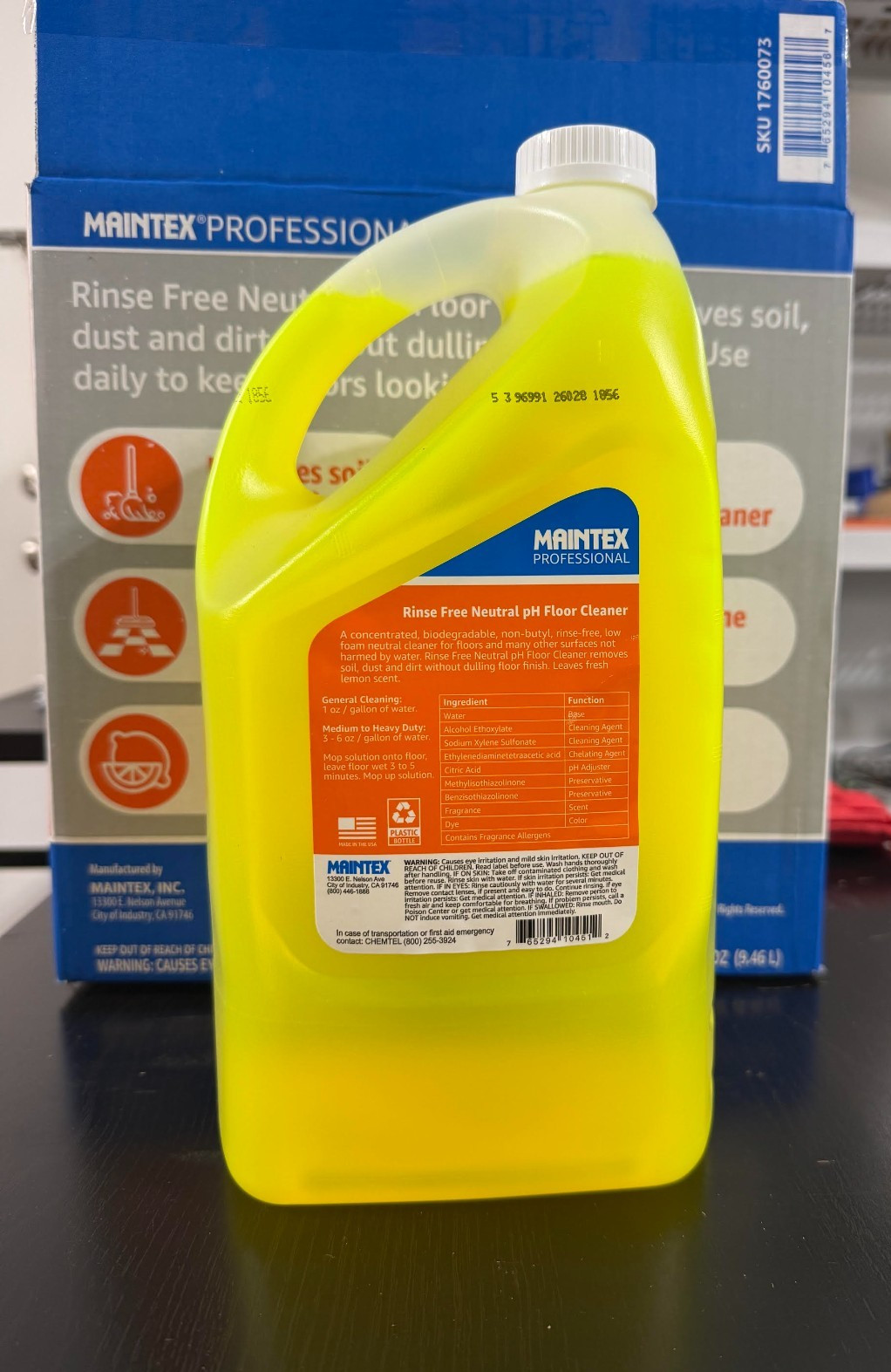 TWO NEW Maintex Professional 160 FL OZ Multi-Surface Cleaner Fresh lemon Scent
