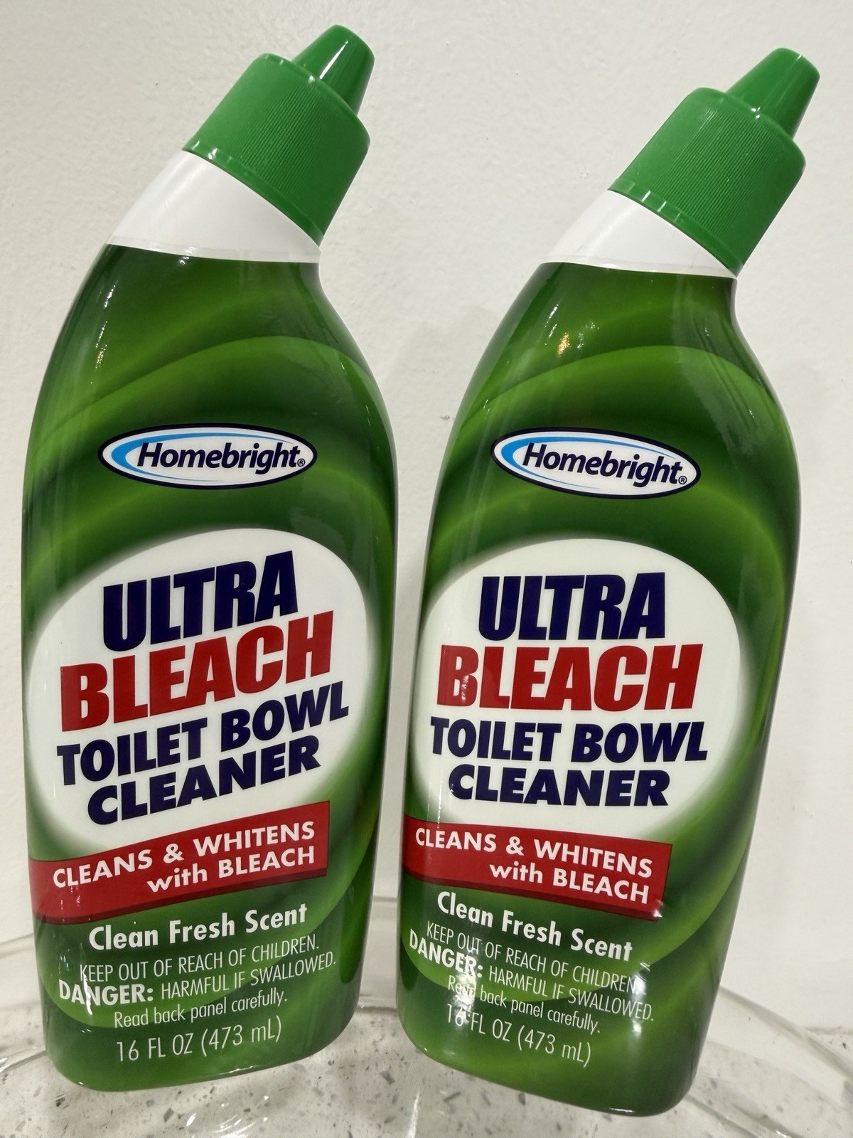Lot of 2 Homebright Ultra Bleach Toilet Bowl Cleaner Spring Scent 16 fl oz NEW