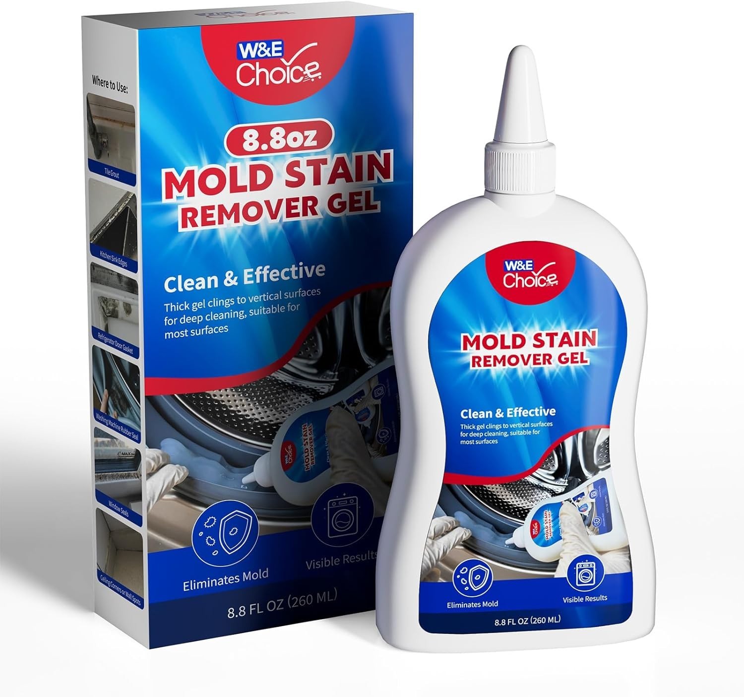 Heavy-Duty Mold Stain Remover Gel – 8.8 Fl Oz, No Scrub & Safe for All Surfaces
