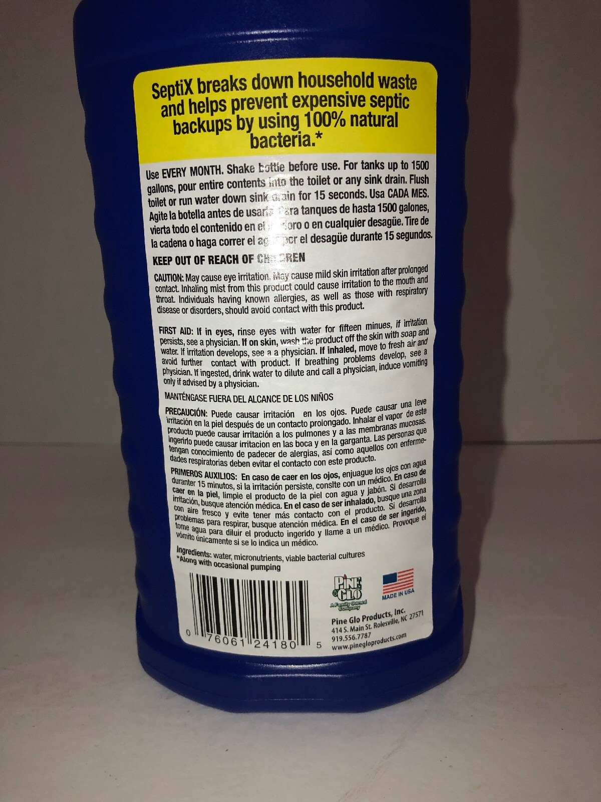 1-Septix,Treatment For Septic Tanks & Systems,Highly Concentrated 24 Oz Pine Glo