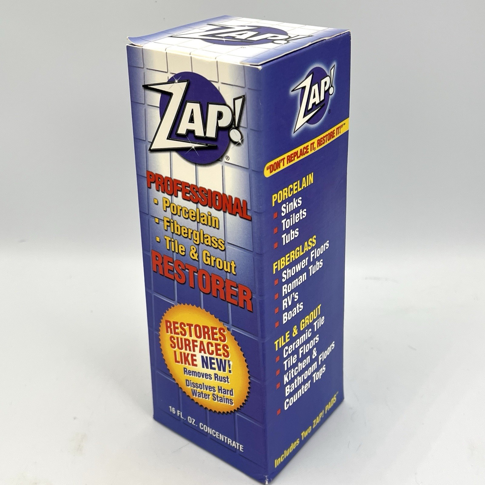 NEW Zap! Professional RESTORER For Porcelain Fiberglass Tile Grout 12 Oz NOS