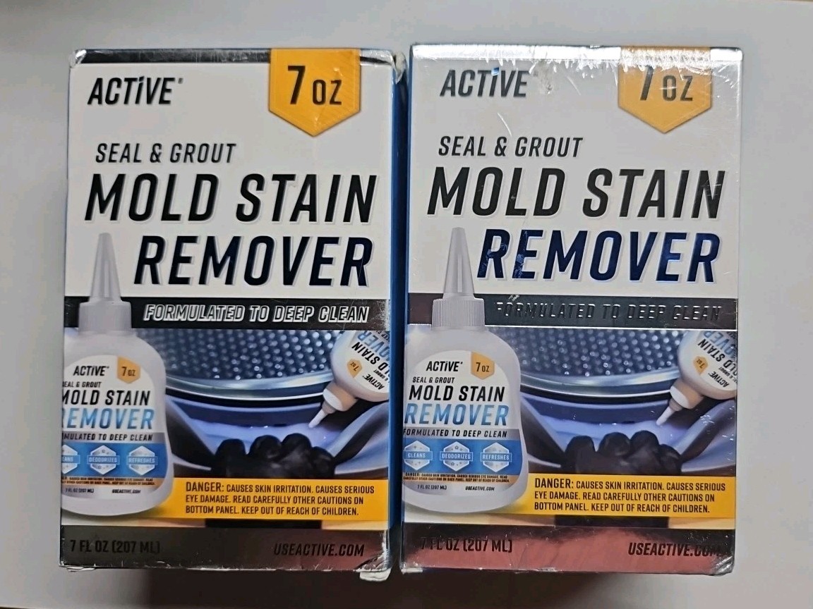 Lot Of 2 Active Seal & Grout Mold Stain Remover, 7 fl oz New In Box