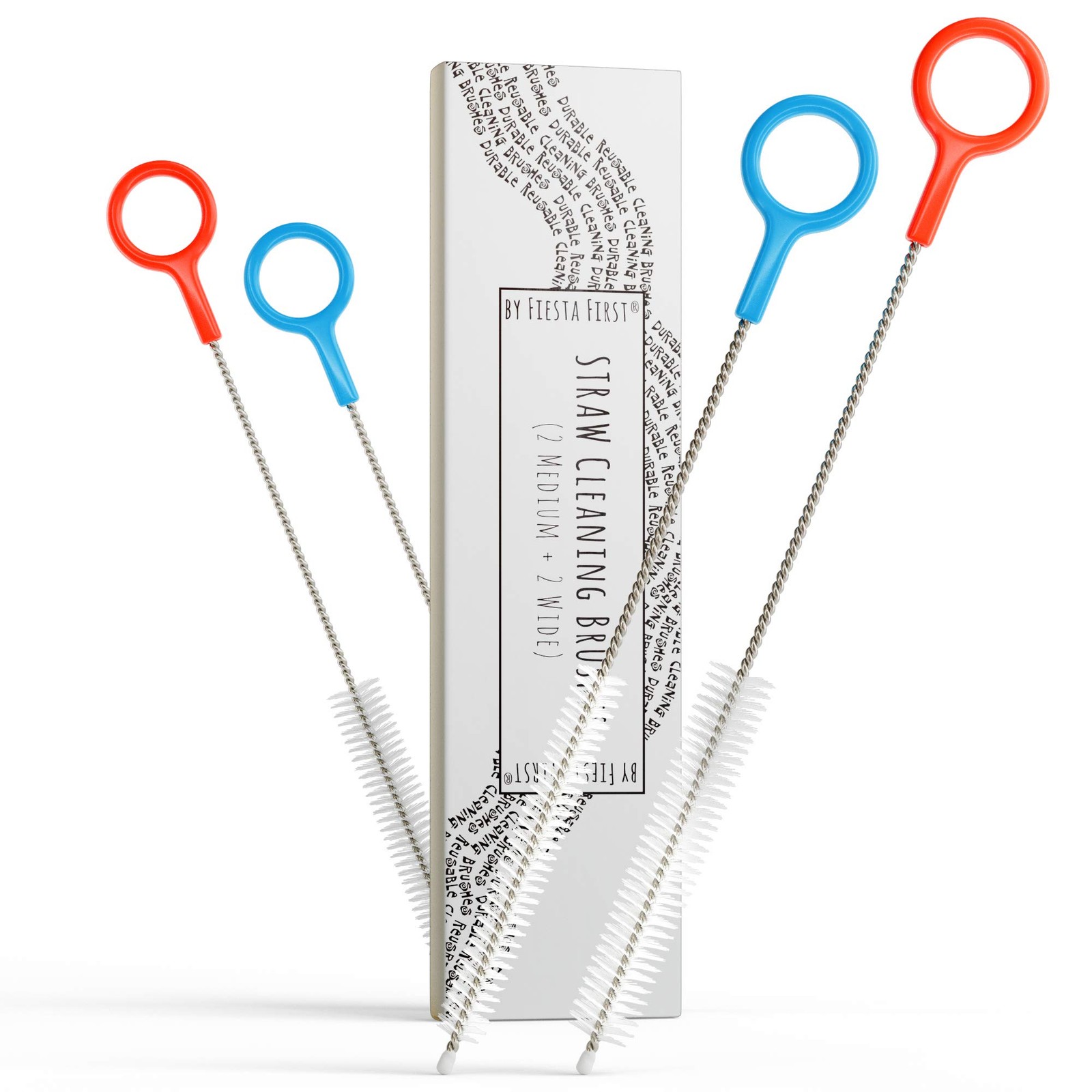 Heavy Duty Cleaning Brushes Set of 4 – Extra Long Straw Cleaners for Metal an…