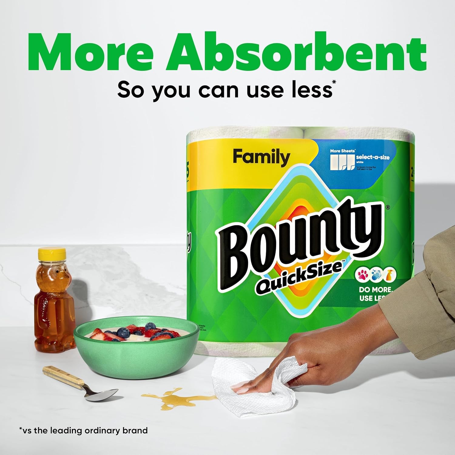 Bounty Quick-Size Paper Towels, White, 16 Family Rolls, Charmin Ultra Soft Cus
