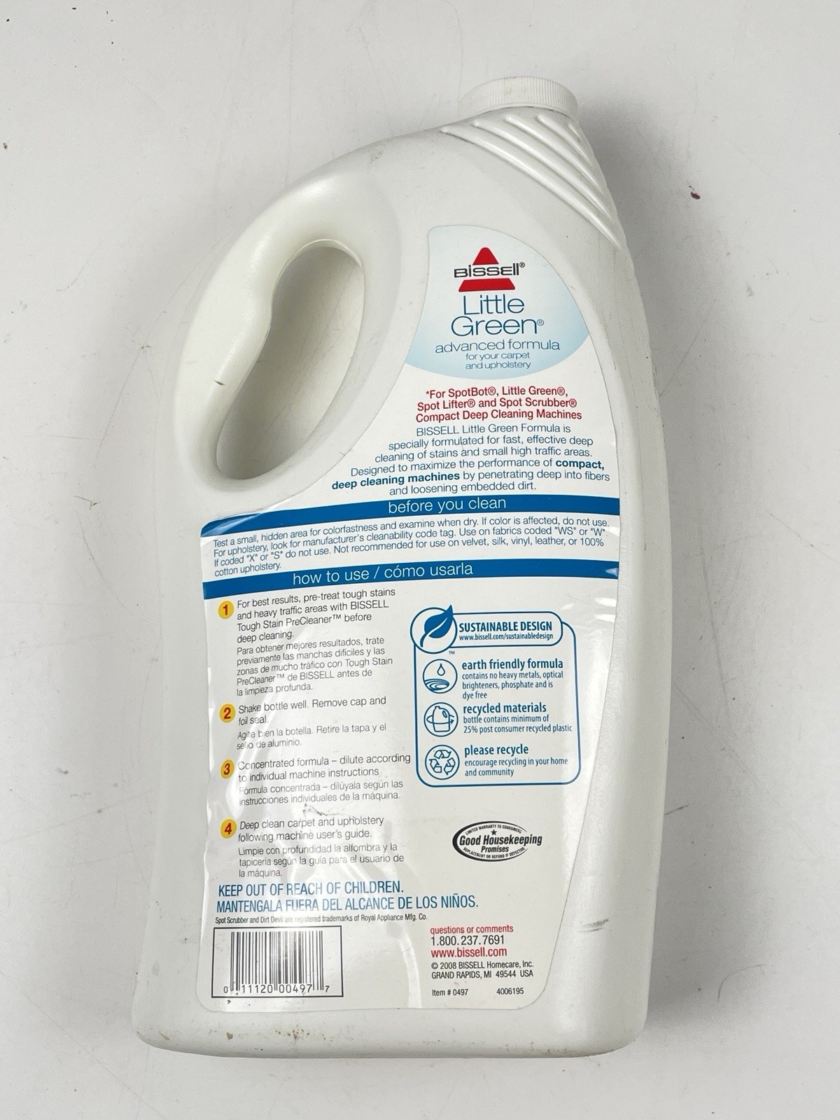 Bissell Little Green Formula Carpet Upholstery Cleaner 64 oz. Bottle – SEALED