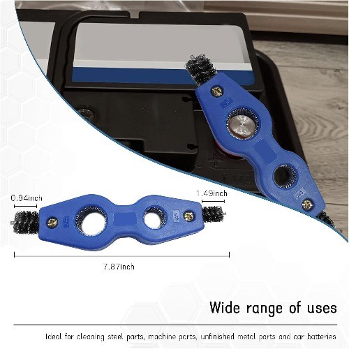 Battery Terminal Cleaning Brush, 4 in 1 Anti-Rust Batter Size: 1 PCColor: Blue