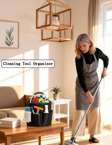 Cleaning Caddy with Handle, Cleaning Products Organiser, Foldable Storage Bas…