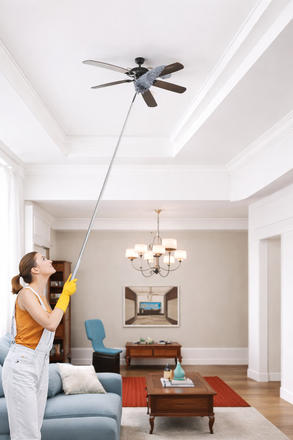 Retractable Gap Dust Cleaner with Extension Pole Under Bed Sofa Appliance Duster