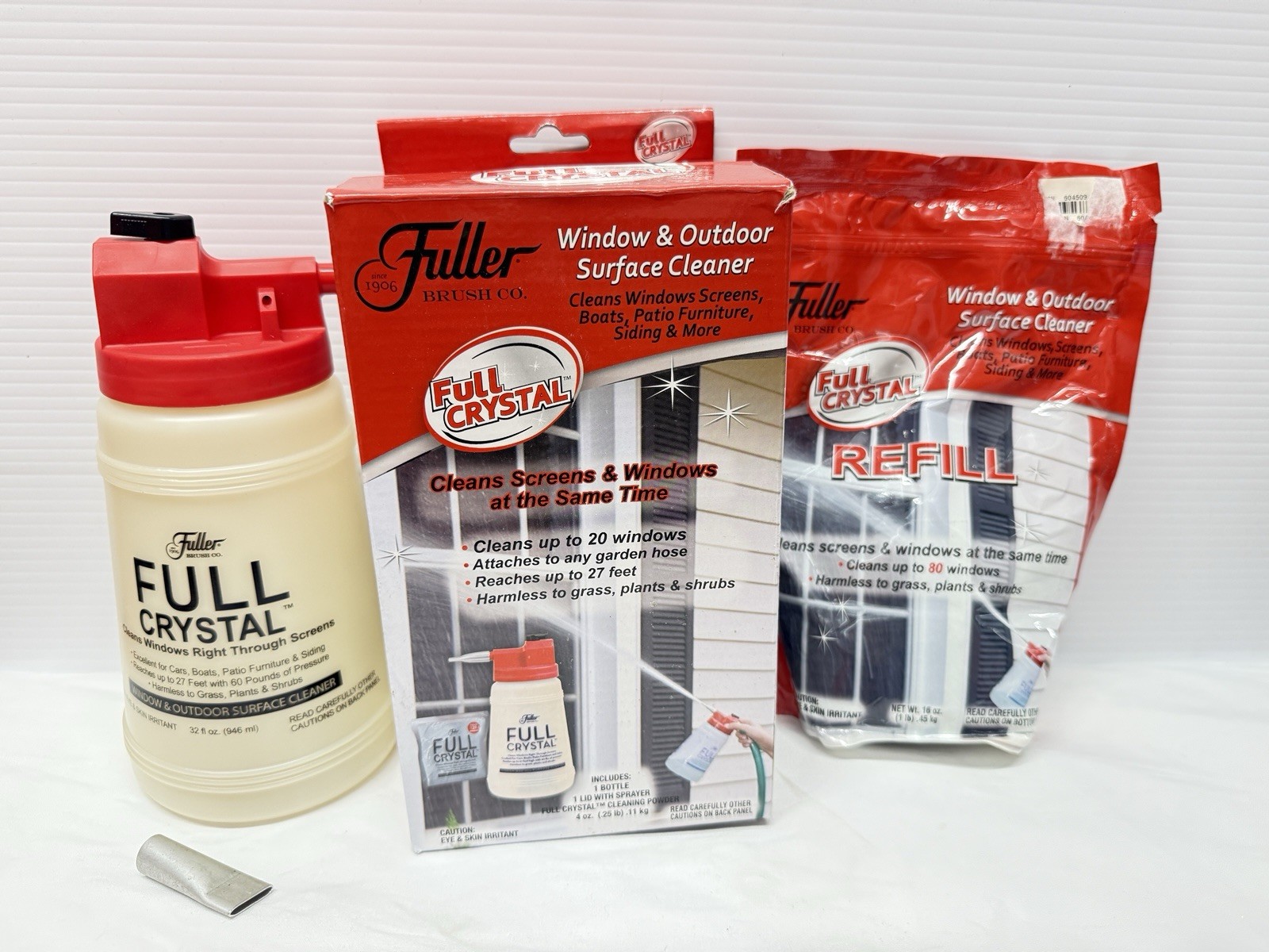 FULLER BRUSH FULL CRYSTAL WINDOW GLASS & SURFACE CLEANER REFILL BAG 16 Oz NEW
