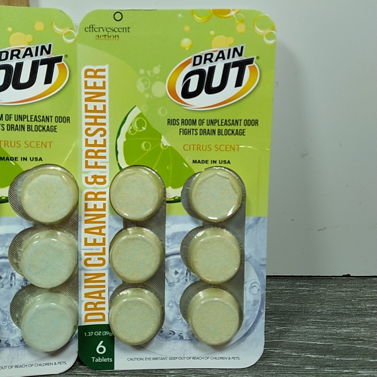 Drain Freshener Tabs, Citrus Scent, 18 Tablets, Removes Odors, Prevents Buildup