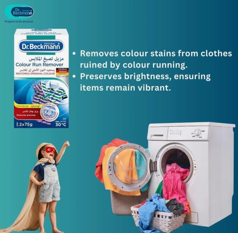 Dr. Beckmann Colour Run Remover 2 x 75g Restores Original Colours Laundry Stain