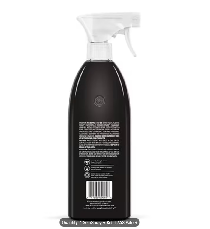 Method Daily Granite Cleaner, Apple Orchard, Set includes 68 oz. Refill & 28oz