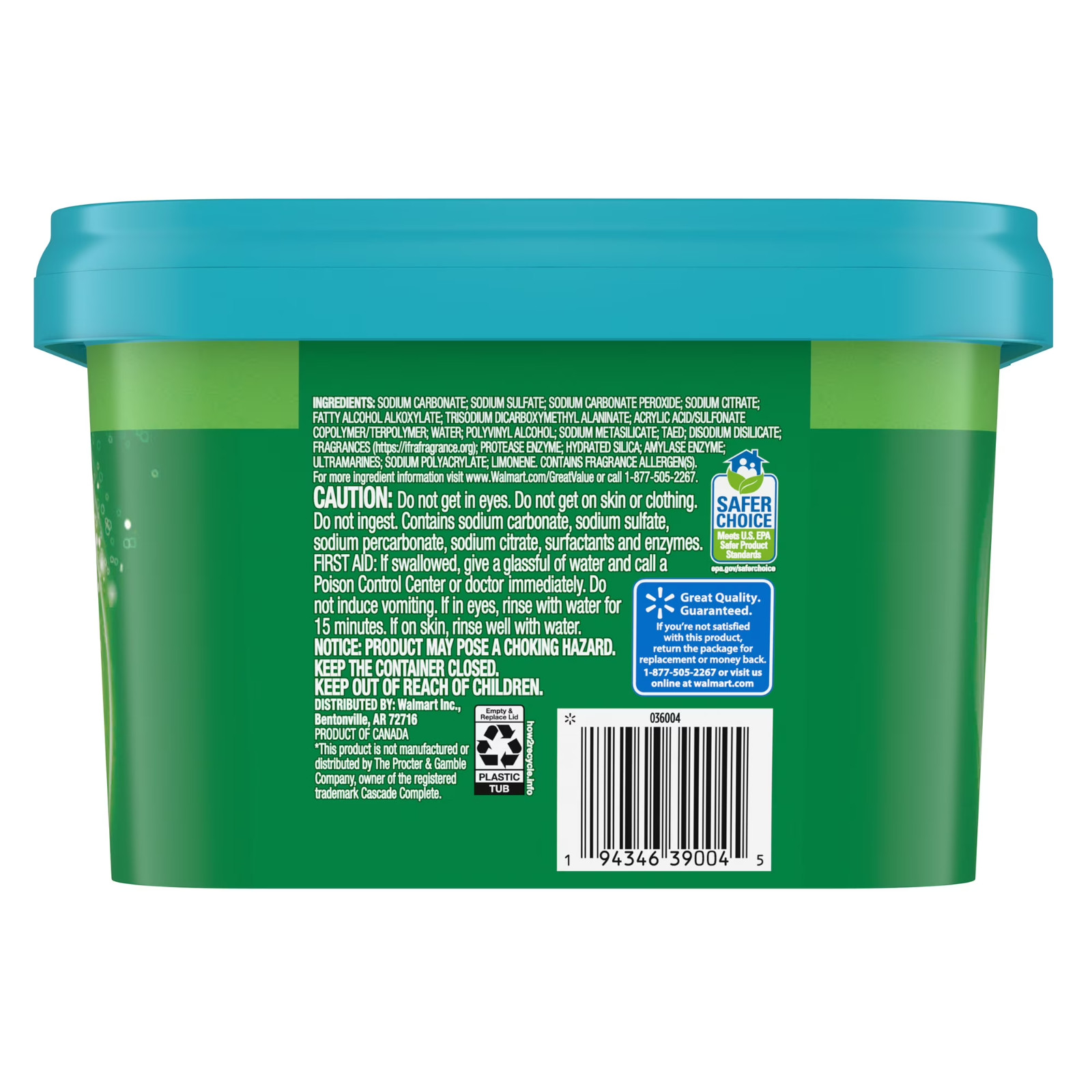 Great Value Original Dishwasher Pacs, Fresh Scent, 115 Count
