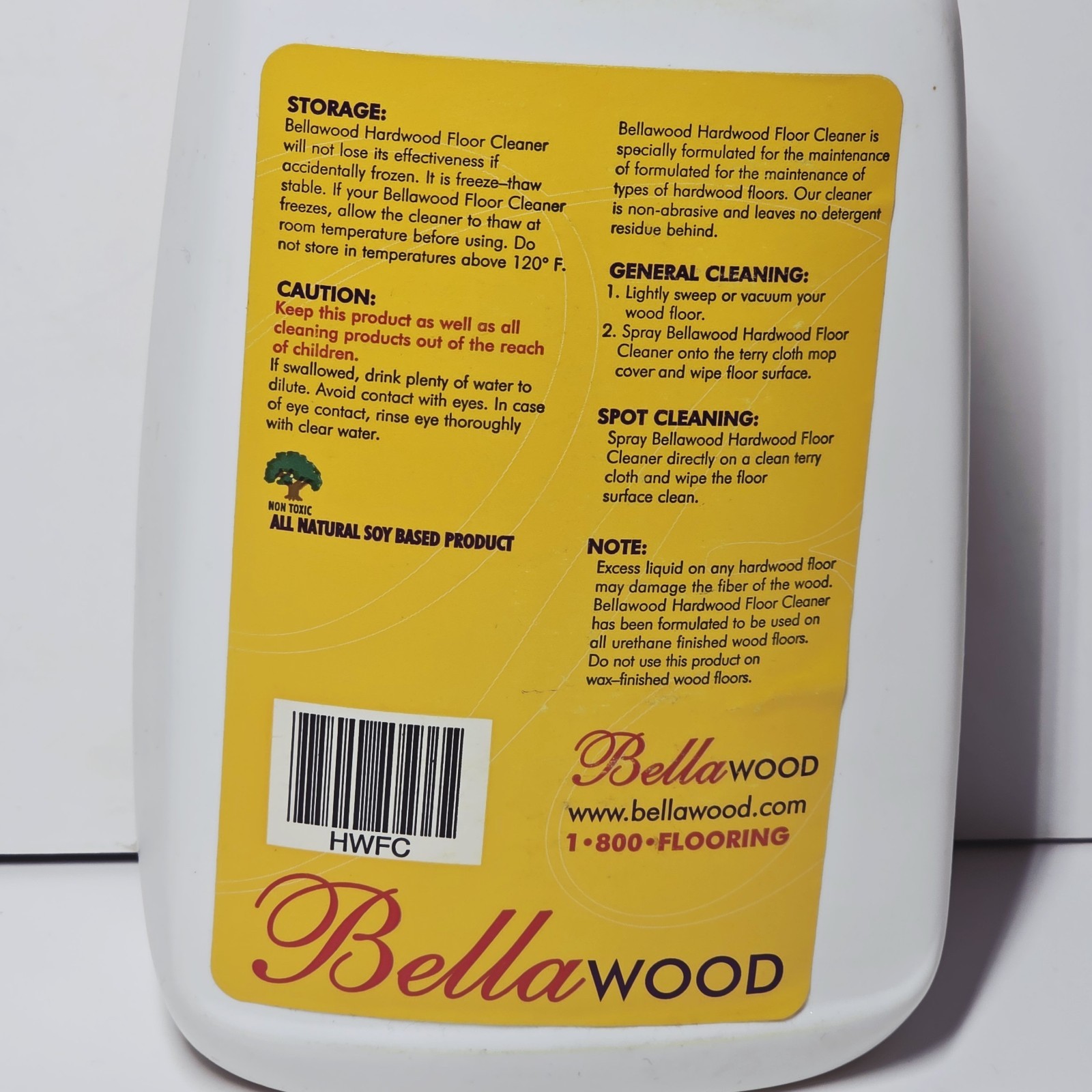 1- Bella Wood Hardwood Floor* Cleaner Ready to Use Vinyl Ceramic Laminate 32 oz.