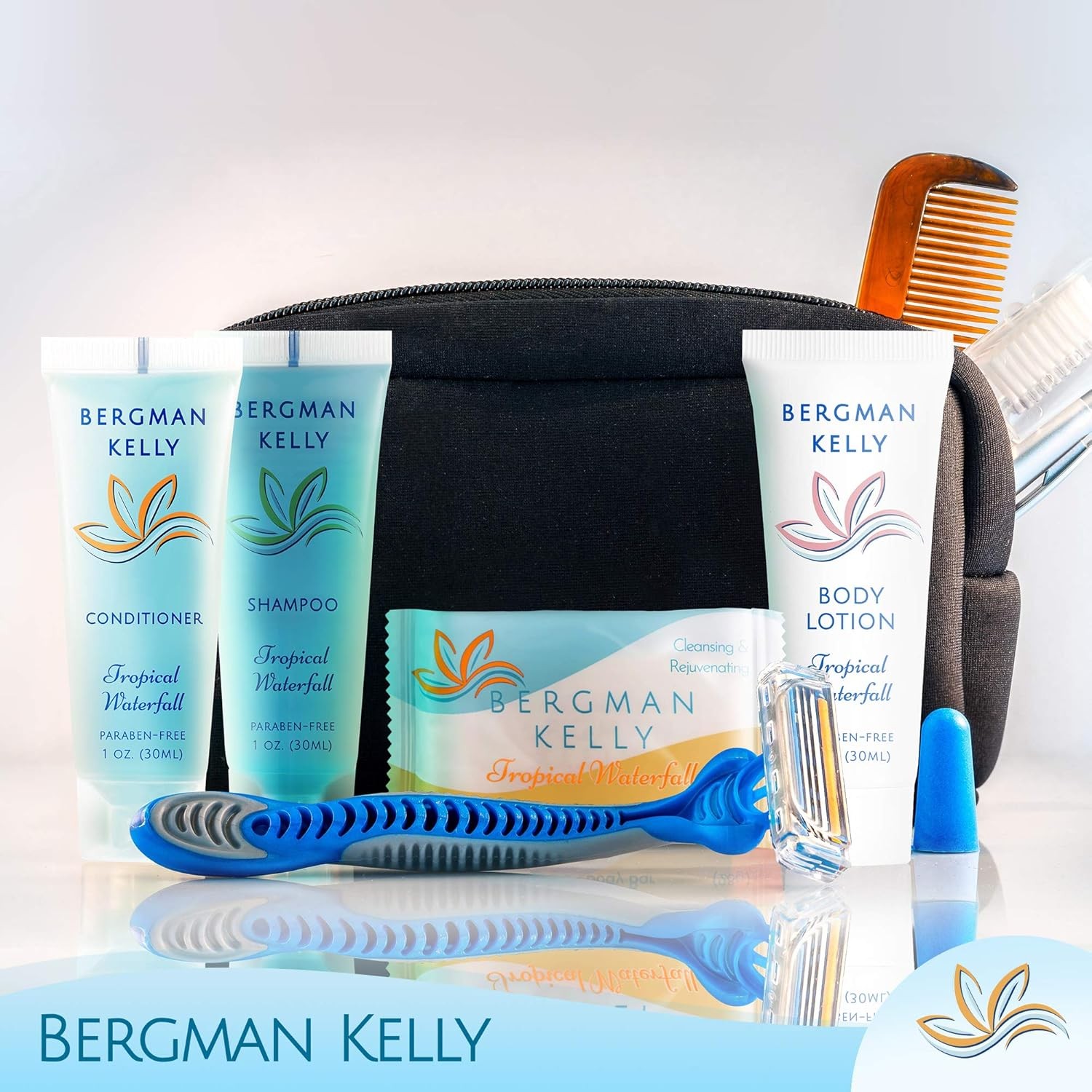BERGMAN KELLY Hotel Toiletries Bundle (Tropical Waterfall, 1 oz each, 200 Piec
