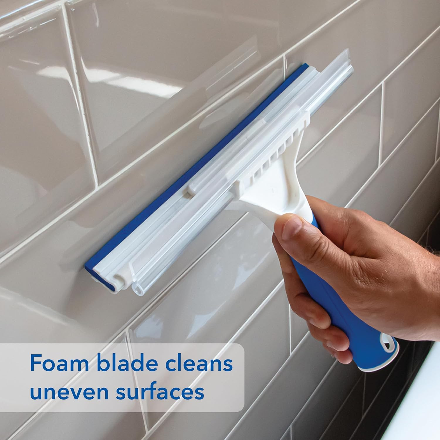 Professional Connect and Clean 10” Glass and Tile Shower Squeegee, Compatible wi
