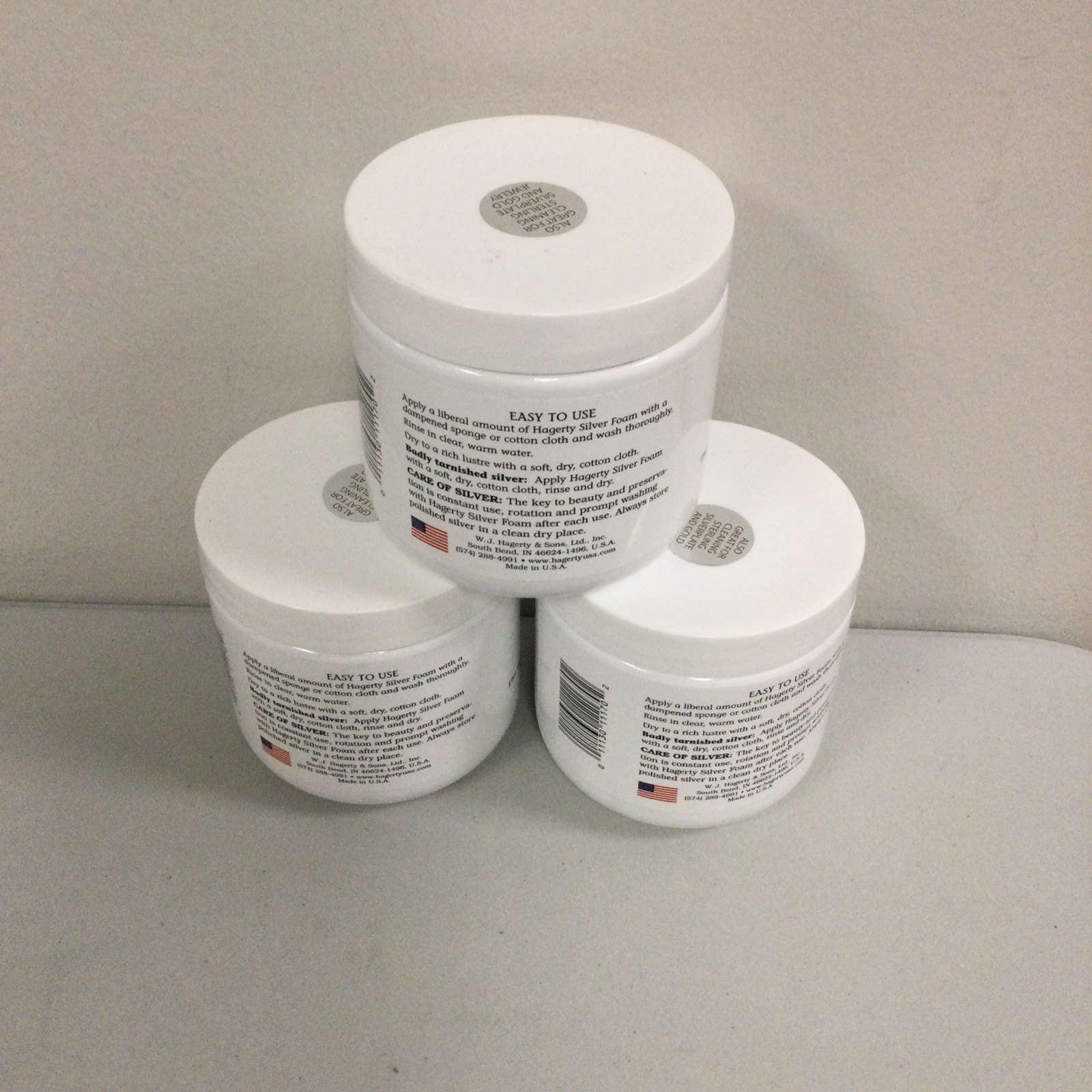 LOT OF 3 Hagerty Silver Foam 19 Ounce Polish Tarnish Remover Easy Clean Shine