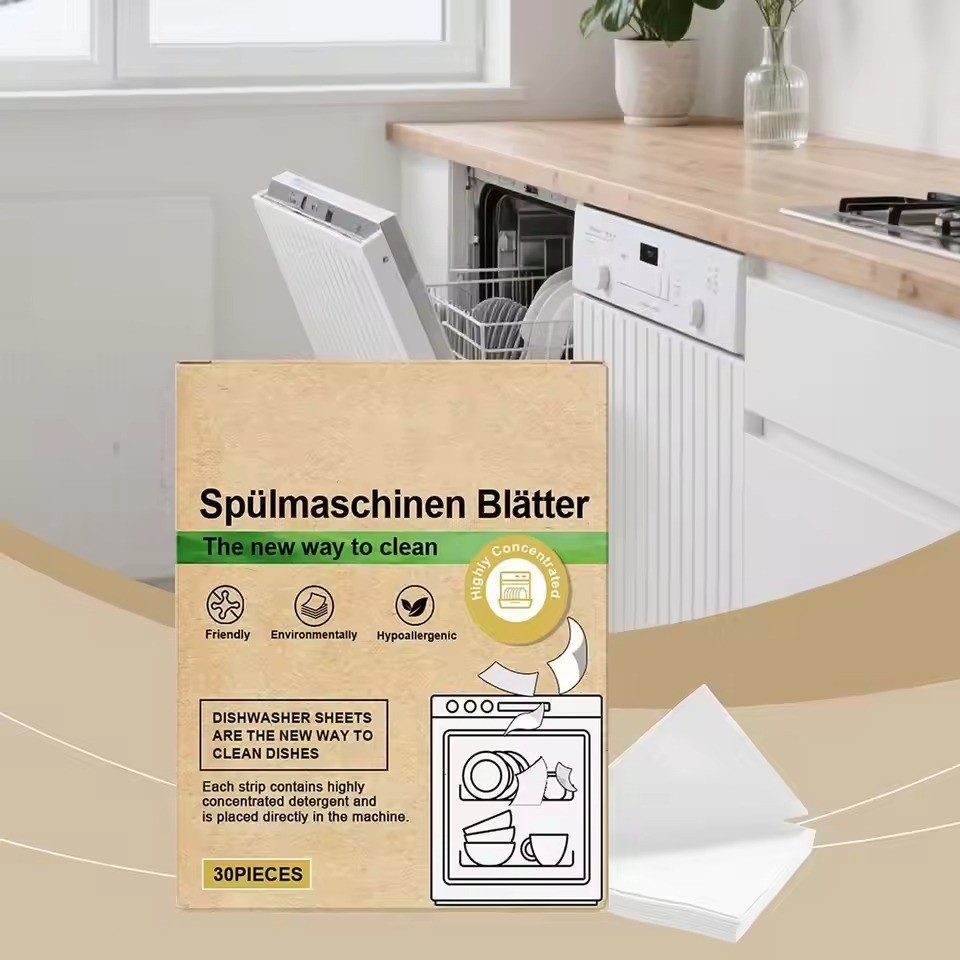 Dishwasher Cleaning Sheets Strips Deep Cleaner Degreaser Odor Remover 30 PCS