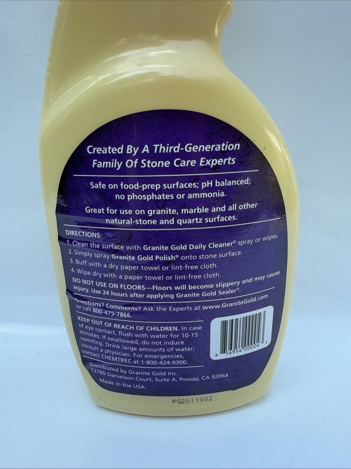 NEW Granite Gold GG0033 Non-Acidic Non-Toxic Polish Streak-Free Formula 24 Oz