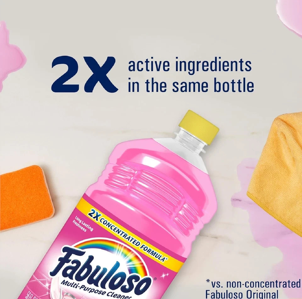 Fabuloso Multi-Purpose Cleaner and Floor Cleaner 2X Concentrated Formula Long