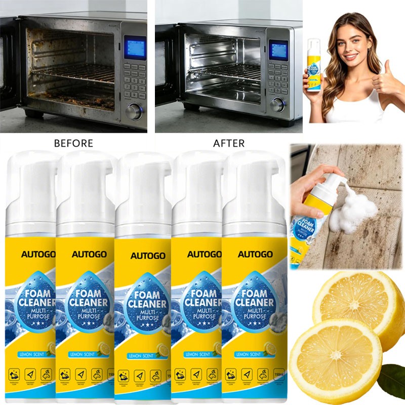 5SET 4-in-1 Multi-Enzyme Foam Cleaner, All-Purpose Spray 5oz with Sponge & Towel