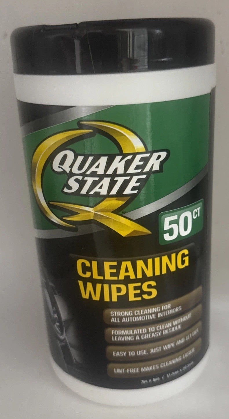 Quaker State Car Cleaning Wipes, Wipes for Interior and Car Exterior, 50 Wipes