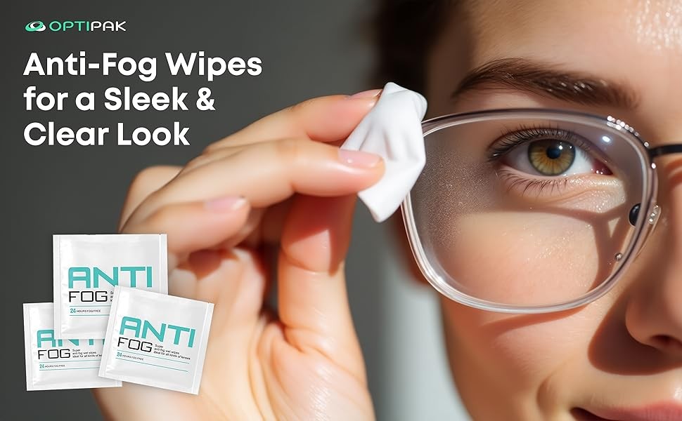 Anti Fog Wipes for Glasses, Binoculars, Face Shields, Ski Masks or Swim