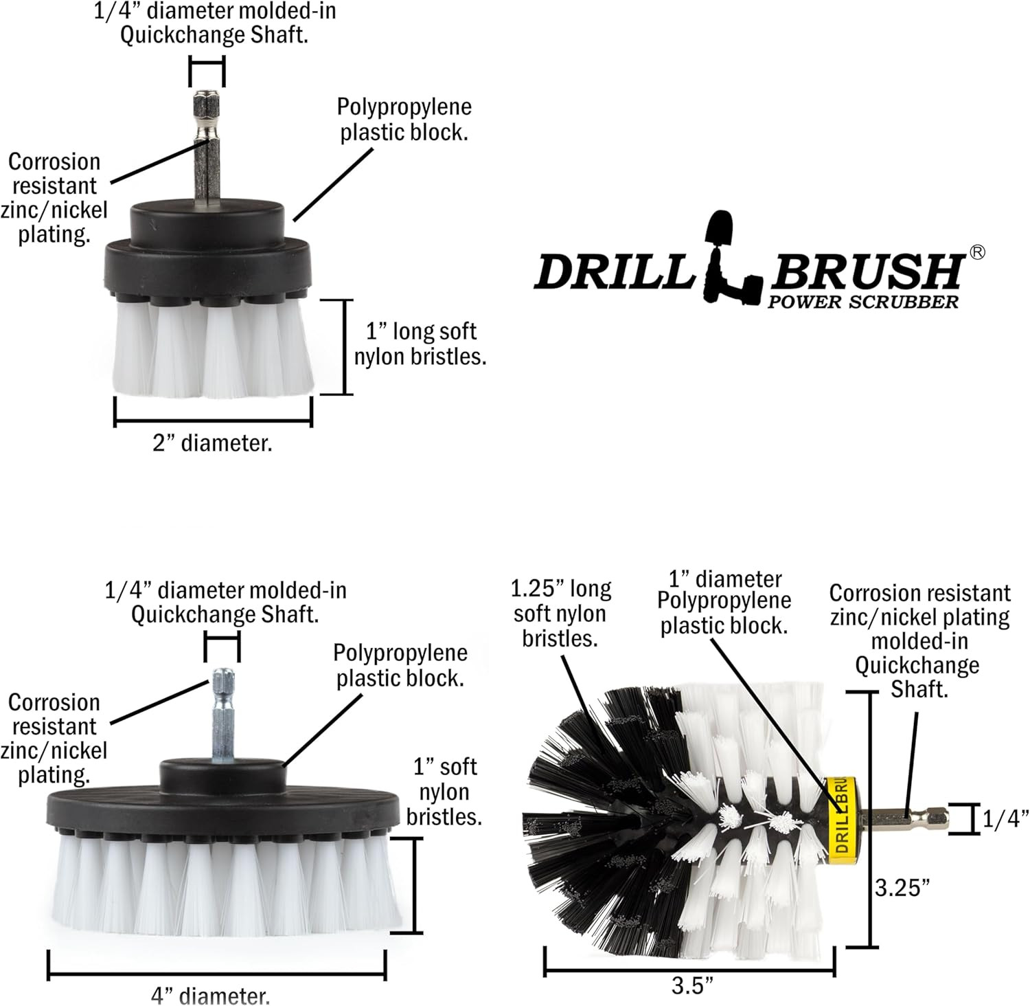 Car Detailing Kit | Drill Brush Set – Soft Bristle Power Scrubber