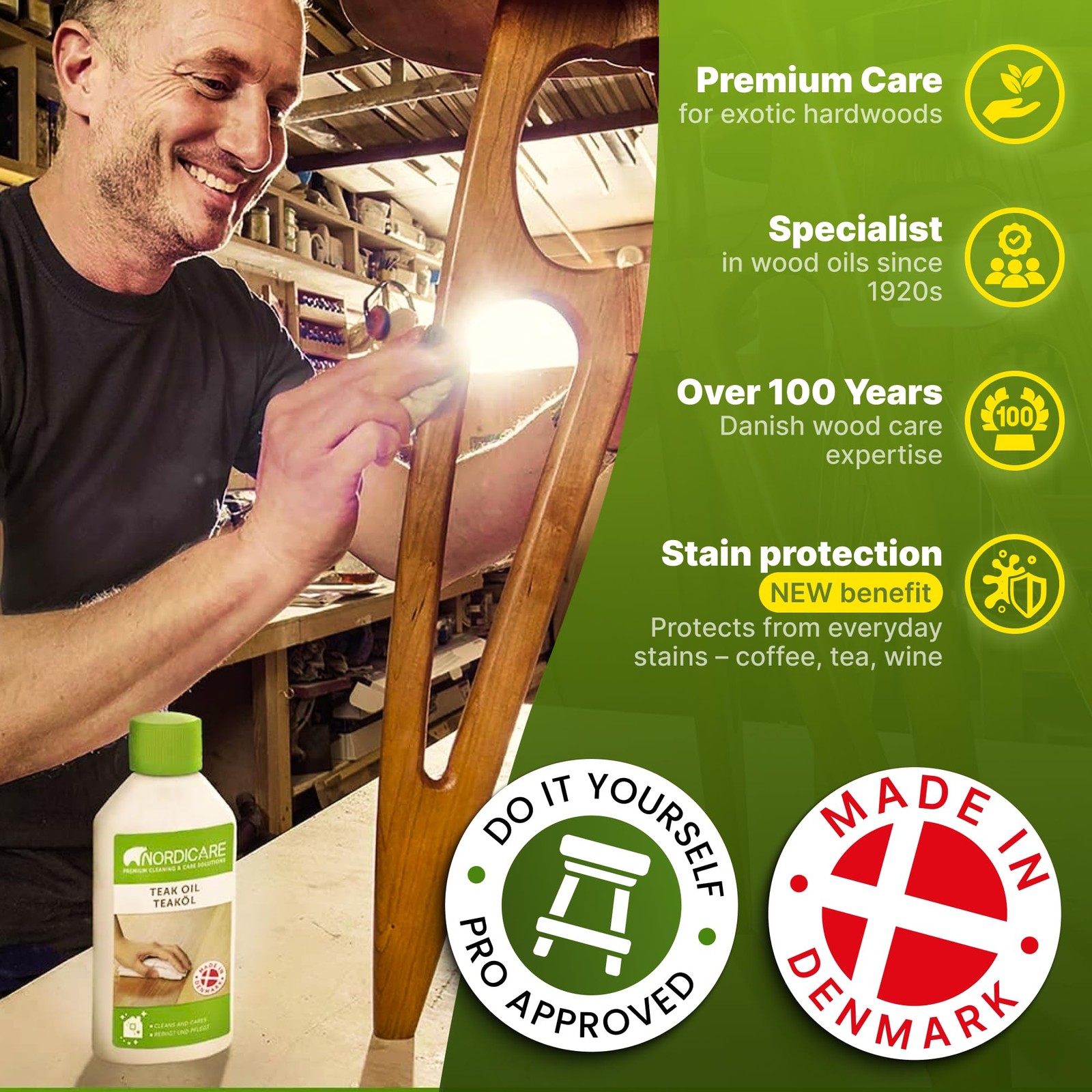 Teak Oil (525 ml) – Wood Oil for the Entire Indoor Area – Revives the Origina…