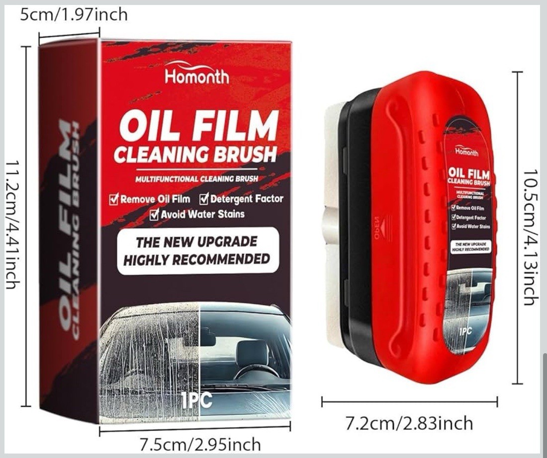 Homonth Automotive Oil Film Cleaning Remover Brush Glass Windshield Cleaner Tool