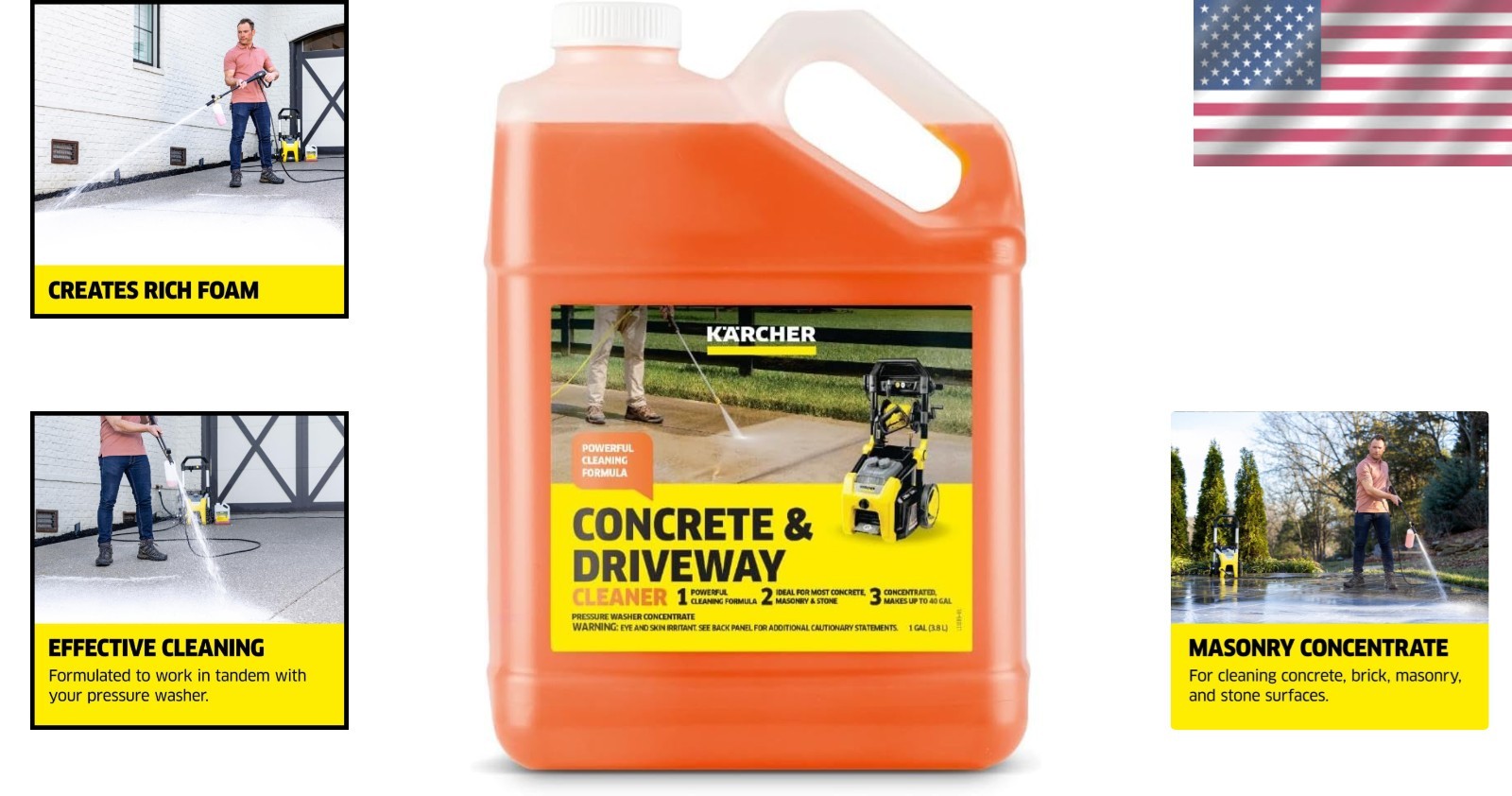 Highly Concentrated Pressure Washer Cleaner for Concrete & Stone Surfaces