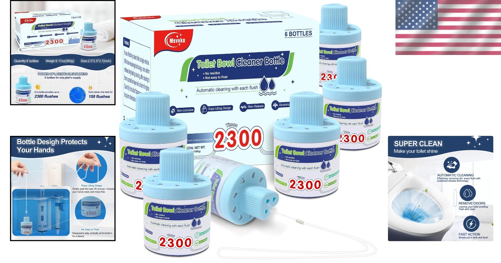 Effortless Toilet Maintenance: Long-Lasting Blue Cleaning Tablets – 2300 Flushes