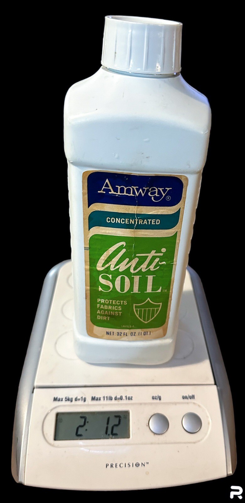 Vtg 1971 Concentrated Anti Soil Dirt Protects Fabric 32 Fl oz Bottle Mostly Full