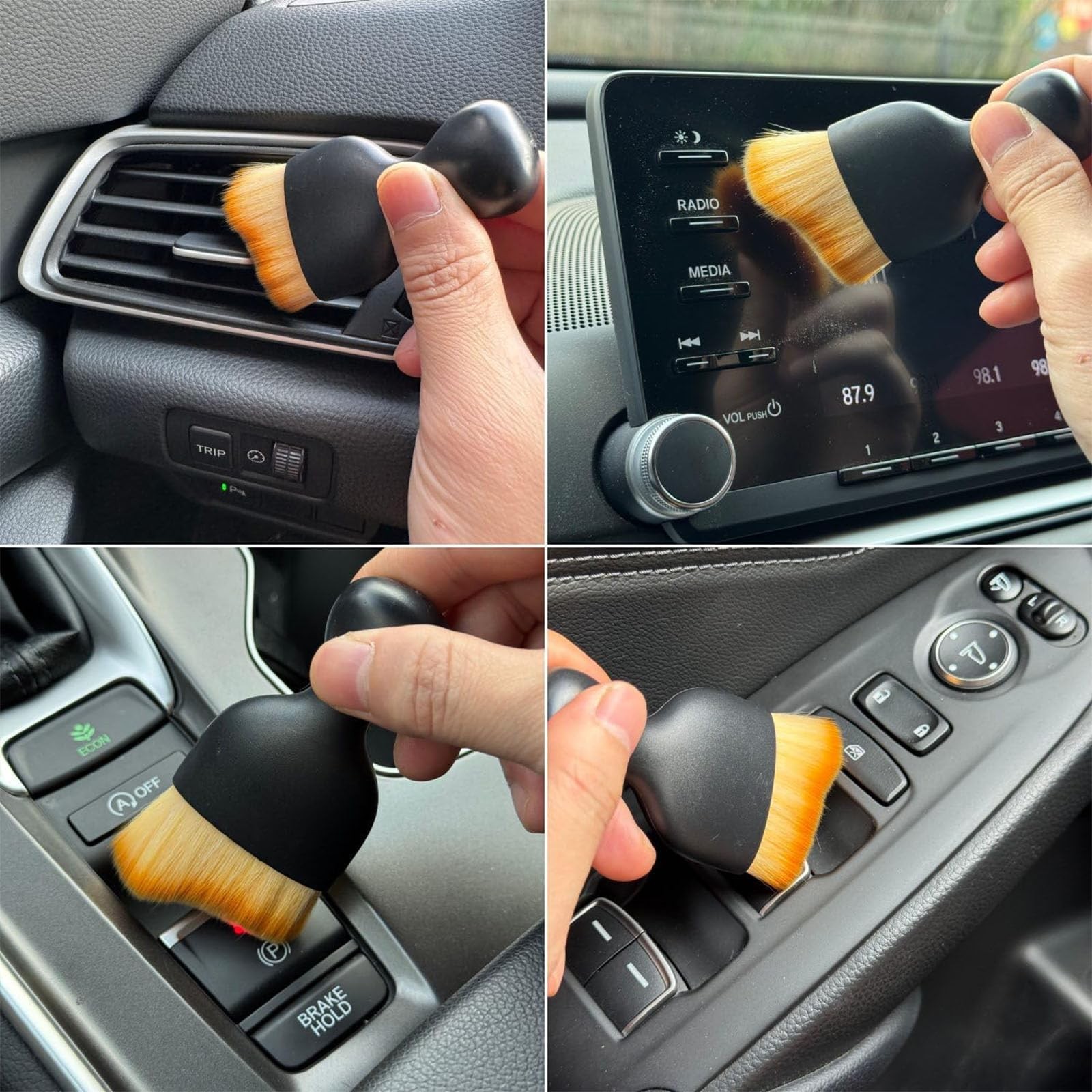 10PCS Car Detailing Brush, Ultra Soft Boars Hair Car Interior Exterior Detail…