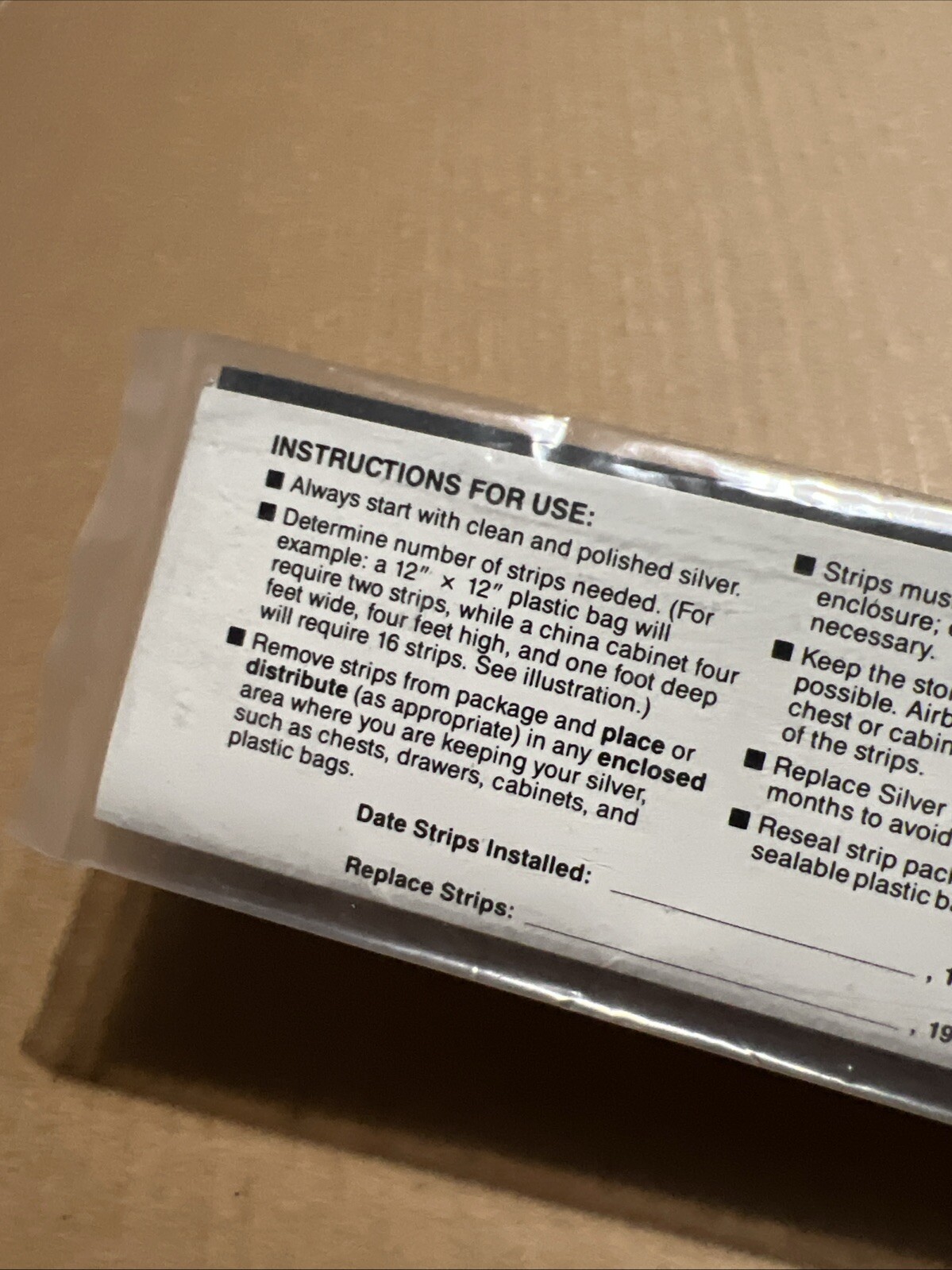 Lillian Vernon Silver Protector Strips – Set Of 10 – Sealed