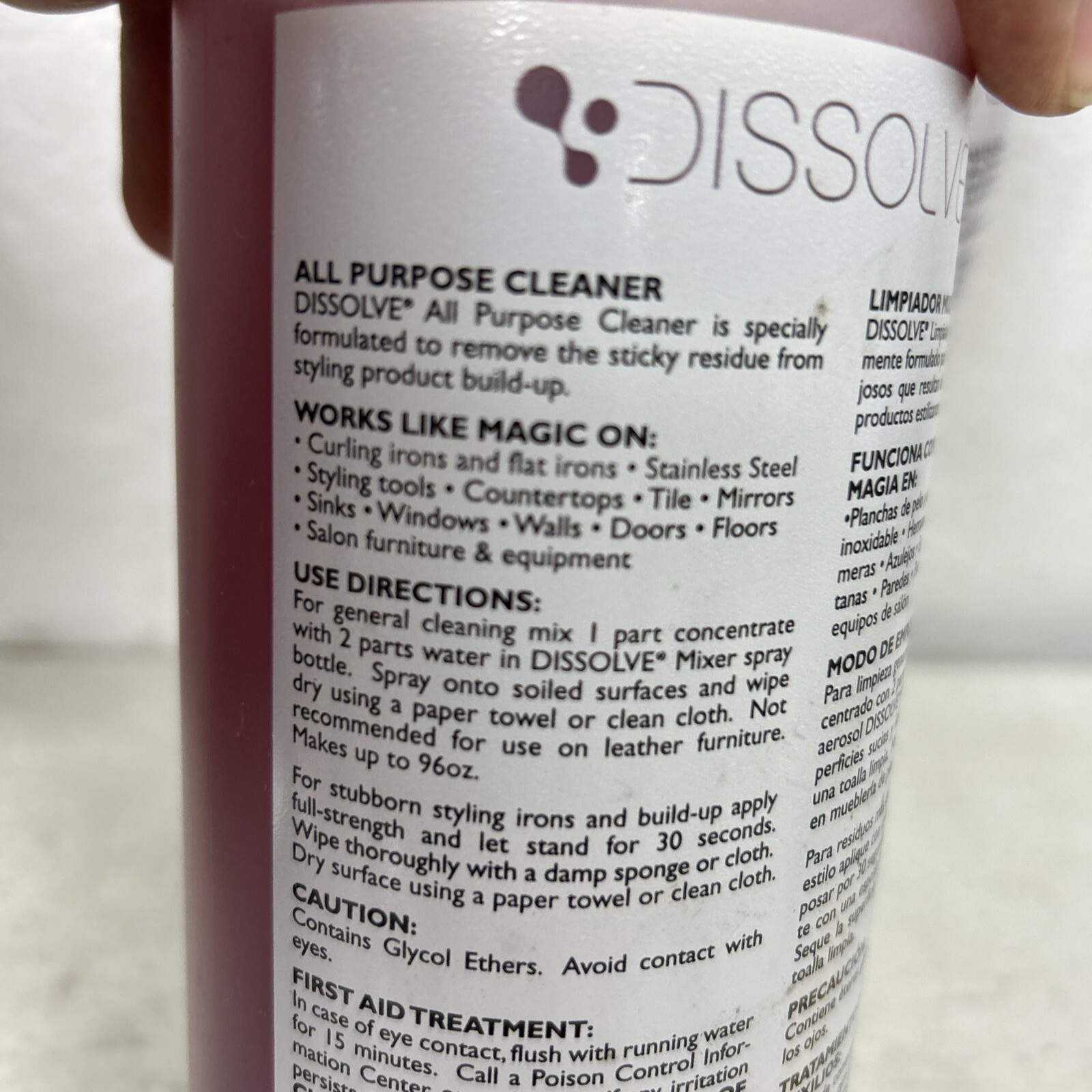 Lot Of 2 Dissolve All-Purpose Extra Strength Styling Iron Cleaner 32oz